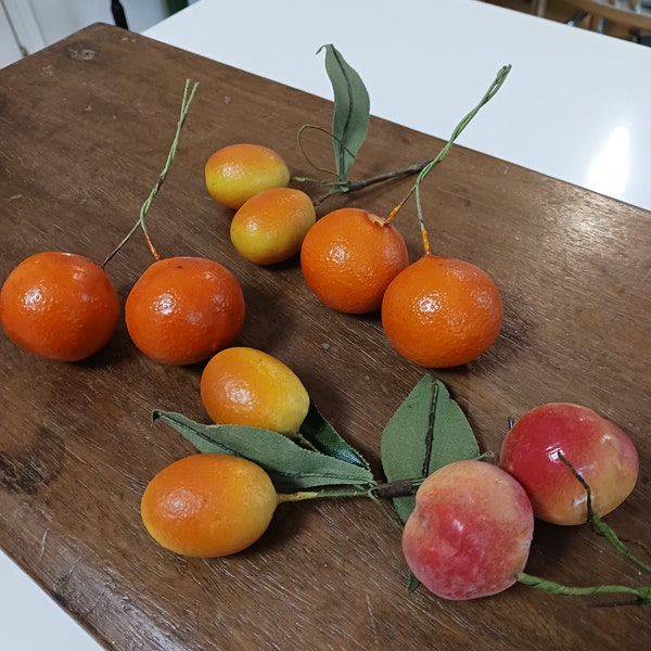 Vintage Millinery Oranges, Vintage Millinery Fruit, Vintage Oranges, Vintage Millinery Cherries, Vintage Wired Fruit, Vintage Fruit Display