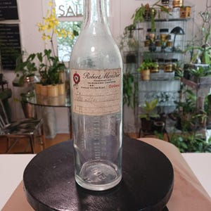 Vintage French Pharmacy Bottle, Vintage French Apothecary Bottle, Vintage French Glass Bottle