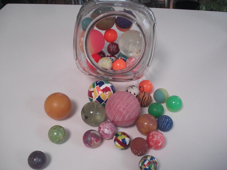 Vintage Rubber Balls in Vintage Jar Etsy