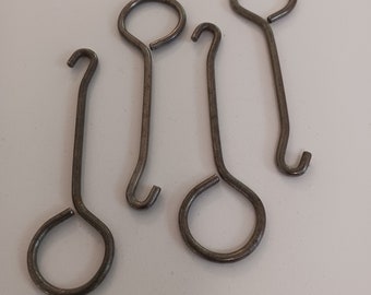 4 Antique Button Hooks, Antique Shoe Hooks, Metal Button Hooks, Antique Button Fastener