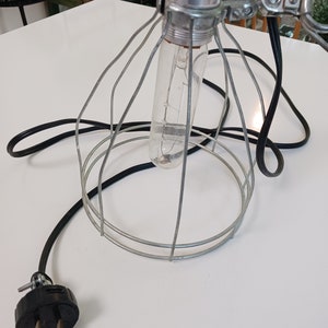 Vintage Industrial Lamp, Vintage Clamp Light, Vintage Leviton Lamp, Industrial Lamp With Clamp, Vintage Cage Lamp, Industrial Clamp Light image 5