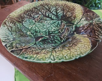 Antique Majolica Compote, Antique Majolica Stand, Antique Majolica Plate, Majolica