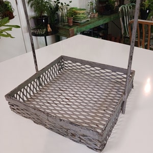 Vintage Industrial Metal Basket, Vintage Metal Basket, Vintage Basket, Vintage Metal Bin, Vintage Display