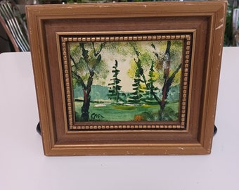 Vintage Carl origineel olieverfschilderij van een landschap - Ingelijste landschapskunst, vintage ingelijst schilderij, vintage landschapsschilderij, ingelijst olieverfschilderij