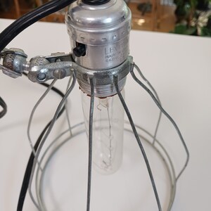 Vintage Industrial Lamp, Vintage Clamp Light, Vintage Leviton Lamp, Industrial Lamp With Clamp, Vintage Cage Lamp, Industrial Clamp Light image 2