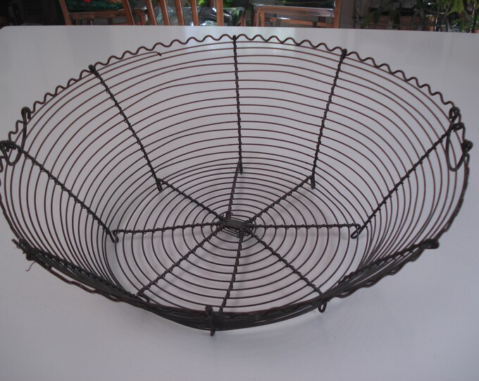 Antique Wire Basket, Vintage Wire Basket, Vintage Metal Basket, Vintage