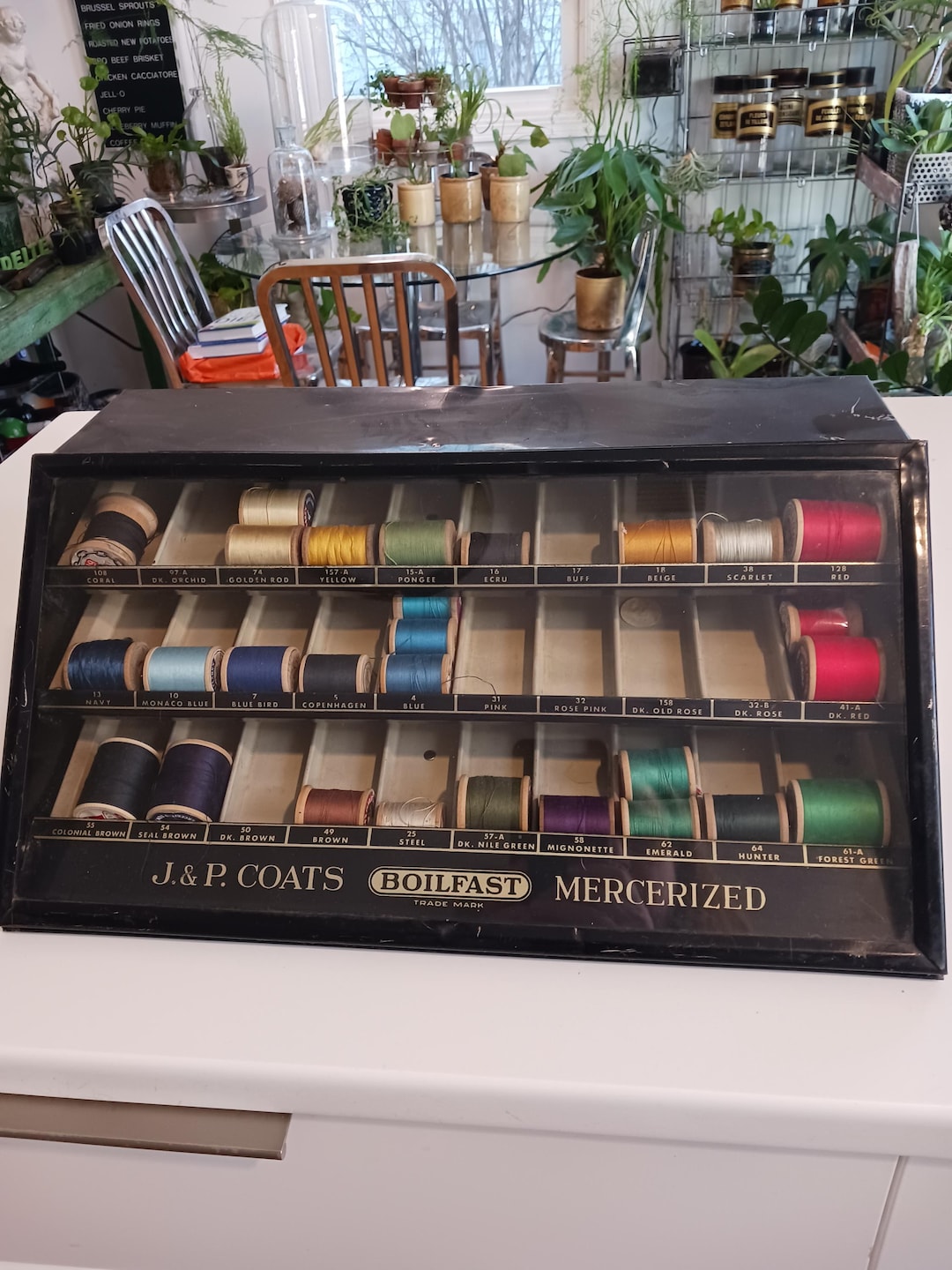 Antique J & P Coats Thread Display Case: Metal Store Counter - Etsy