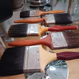 5 Vintage Paint Brushes, Vintage Brushes, Painters Brush, Vintage Wall Display, Vintage Artist Display, Vintage Paint Brush