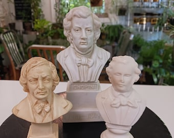 Vintage bustes, musicus bustes, 3 vintage bustes, vintage componist bustes
