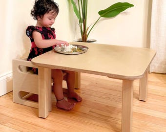 Montessori Cube Chair: 3-in-1 Baltic Birch Toddler Weaning Seat