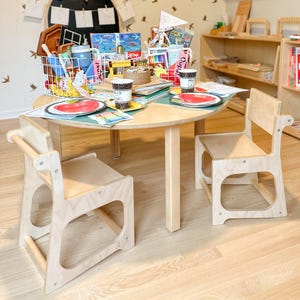 Skoolhaus Chair – Montessori Wooden Toddler Chair with Foot Rest – Preschool Seating – Made in USA