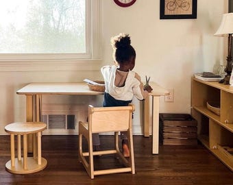 Montessori Rectangle Table – Wooden Kids Activity Table – Multiple Sizes & Heights – Made in USA