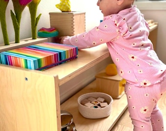 Montessori Infant Shelf: Handmade Baltic Birch Low Toy Storage - Made in USA
