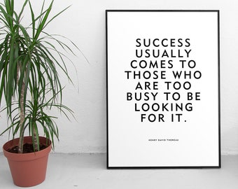 Achieve Success with Focus - Thoreau Quote Poster for Motivation - Inspirational Wall Art for Productivity