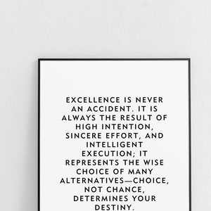 Excellence Quote by Aristotle Unframed Poster Or Print Stoic Philosopher