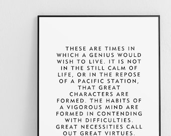 Leadership Quote "Great Virtues" Abigail Adams Unframed Poster or Print