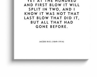 Canvas Wrap Featuring Motivational Quote About A Stonecutter by Jacob Riis Ready To Hang Free Shipping