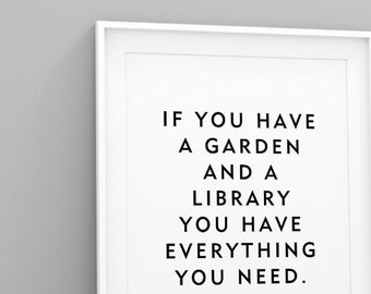 Garden Library Quote Etsy