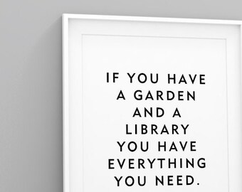 Garden Library Quote Etsy