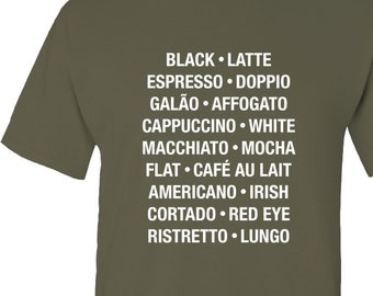 Coffee Types T-Shirt