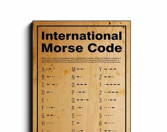 Canvas Wrap Featuring Morse Code Alphabet Ready To Hang Home Decor Wall Art Free Shipping