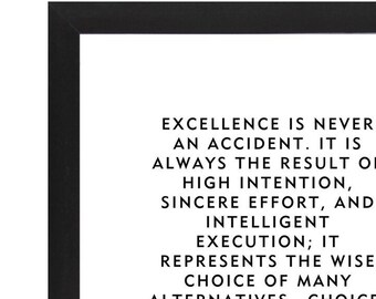 Framed Excellence Quote by Aristotle Poster Or Print Stoic Philosopher