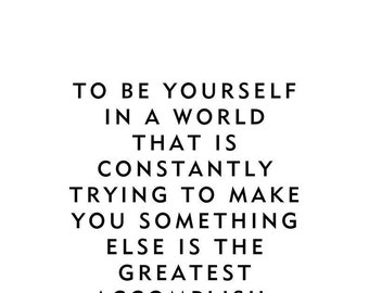 Instant Download Motivational Quote "Be Yourself" Ralph Waldo Emerson