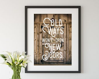 New Doors Quote Motivational Print or Poster Unframed