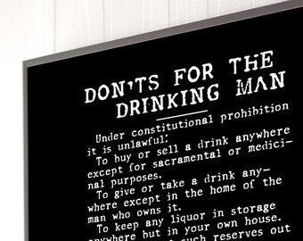 Prohibition List Of Don'ts For The Drinking Man Unframed Poster or Print