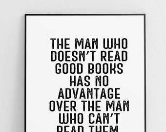 Mark Twain Quote "Good Books" Reading Library Unframed Poster Or Print