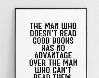 Mark Twain Quote "Good Books" Reading Library Unframed Poster Or Print