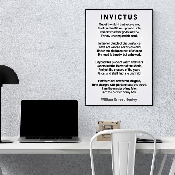 Invictus Inspiring Poem Print or Poster Unframed | Etsy