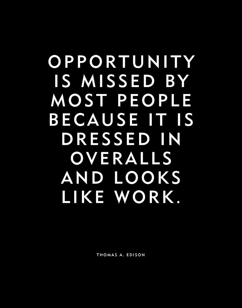 Thomas Edison Quote Opportunity Motivational Print | Etsy