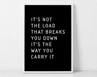Motivational Quote "It's Not The Load" Letterboard Style Unframed Poster or Print