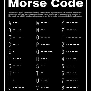 Printable Morse Code Aphabet Poster image 4