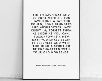 Embrace New Beginnings – Ralph Waldo Emerson Quote Unframed Poster or Print