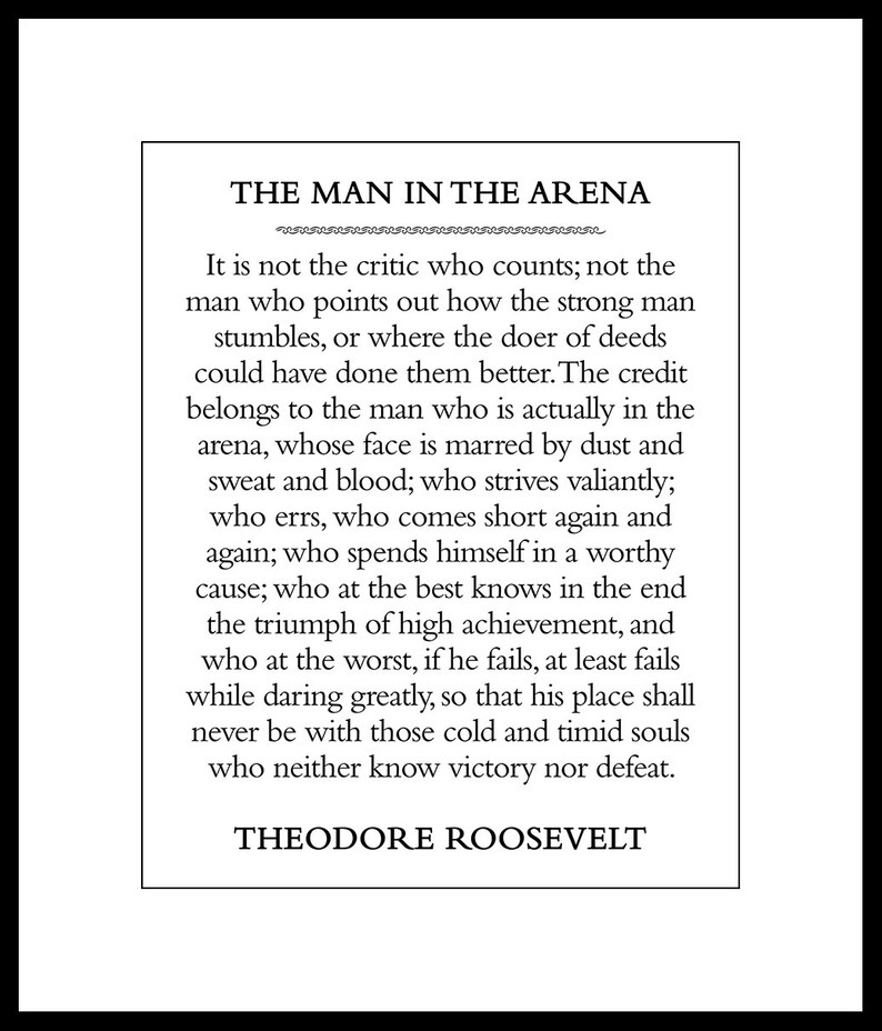 Printable The Man In The Arena