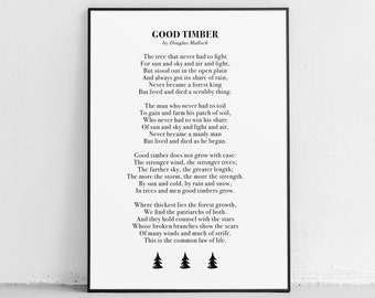 Inspiring Quote Print or Poster “Good Timber” Unframed