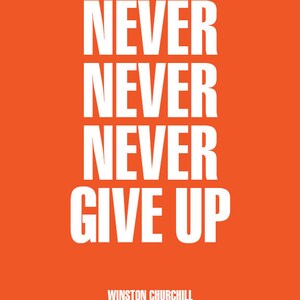 Motivational Quote "Never, never, never give up" Churchill Unframed Poster or Print bild 7