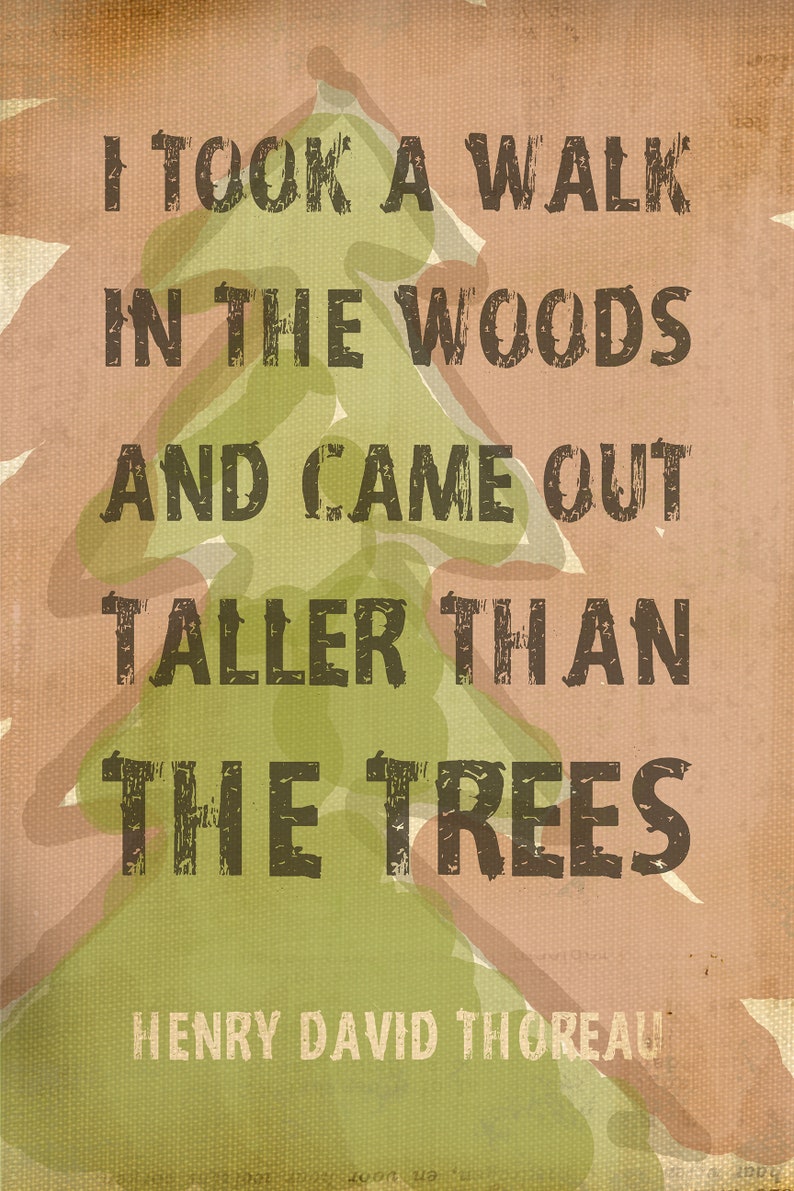 Thoreau Quote walk in the Woods Rustic Outdoor Etsy