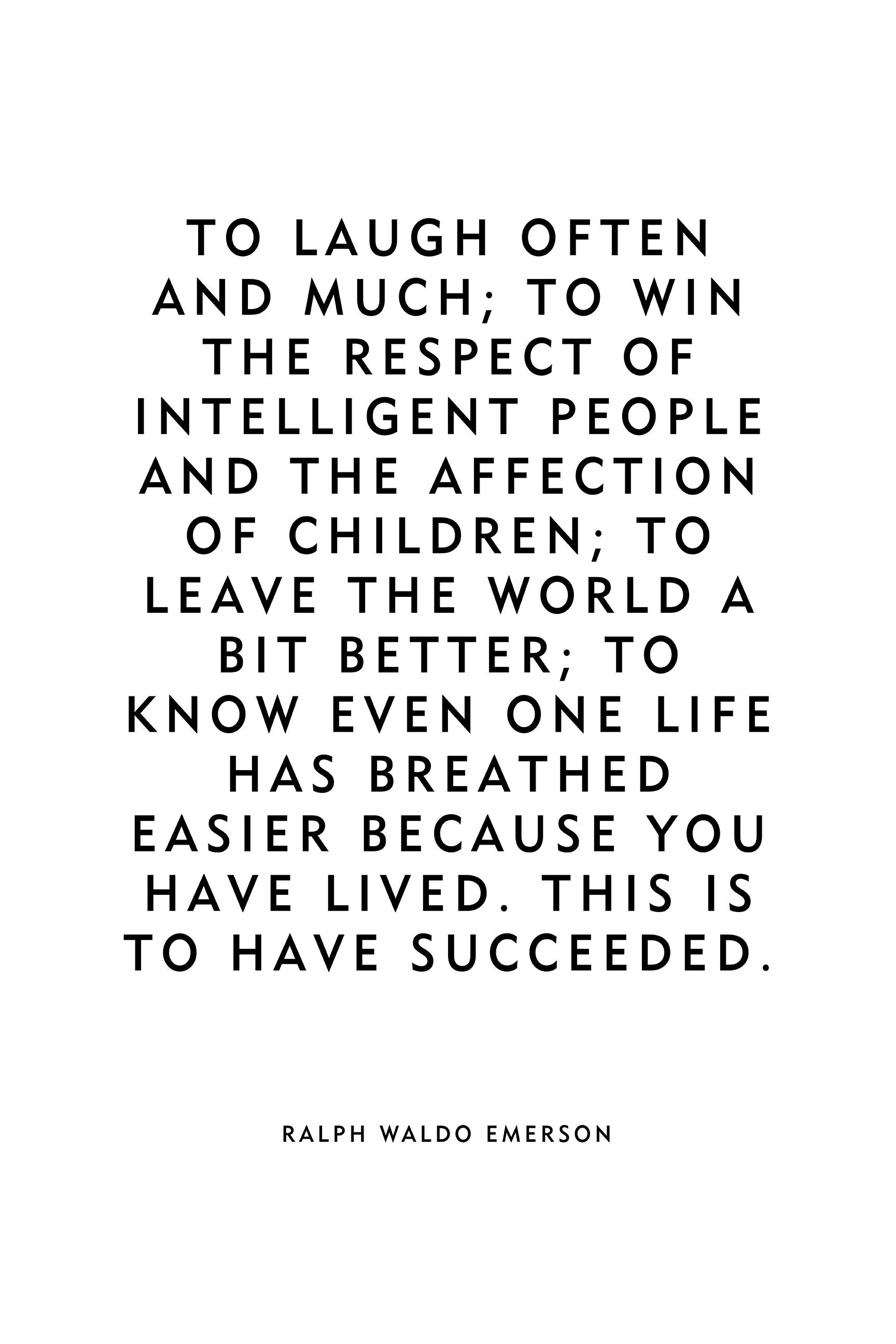 Ralph Waldo Emerson To Laugh Often Motivational Quote Laugh Often Ralph Waldo Emerson | Etsy India