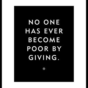 Positive Quote About Giving In A High Quality Poster or Print image 4