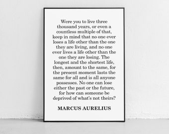 Stoic Wisdom Print "Live Life" Marcus Aurelius