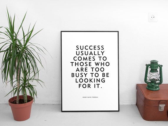 Achieve Success with Focus - Thoreau Quote Poster for Motivation - Inspirational Wall Art for Productivity