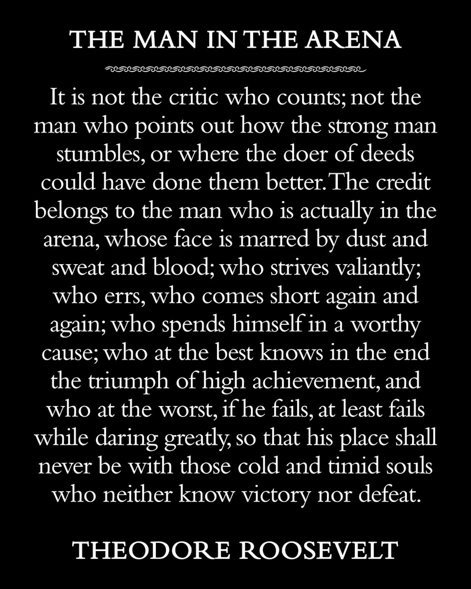 The Man in the Arena Quote by Theodore Roosevelt Printable Instant ...