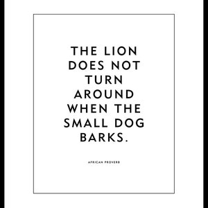 African Proverb The Lion Unframed Print or Poster image 3