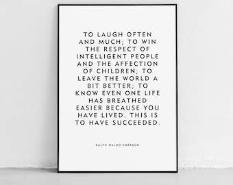 Motivational Quote "Laugh Often" Ralph Waldo Emerson Unframed Poster or Print