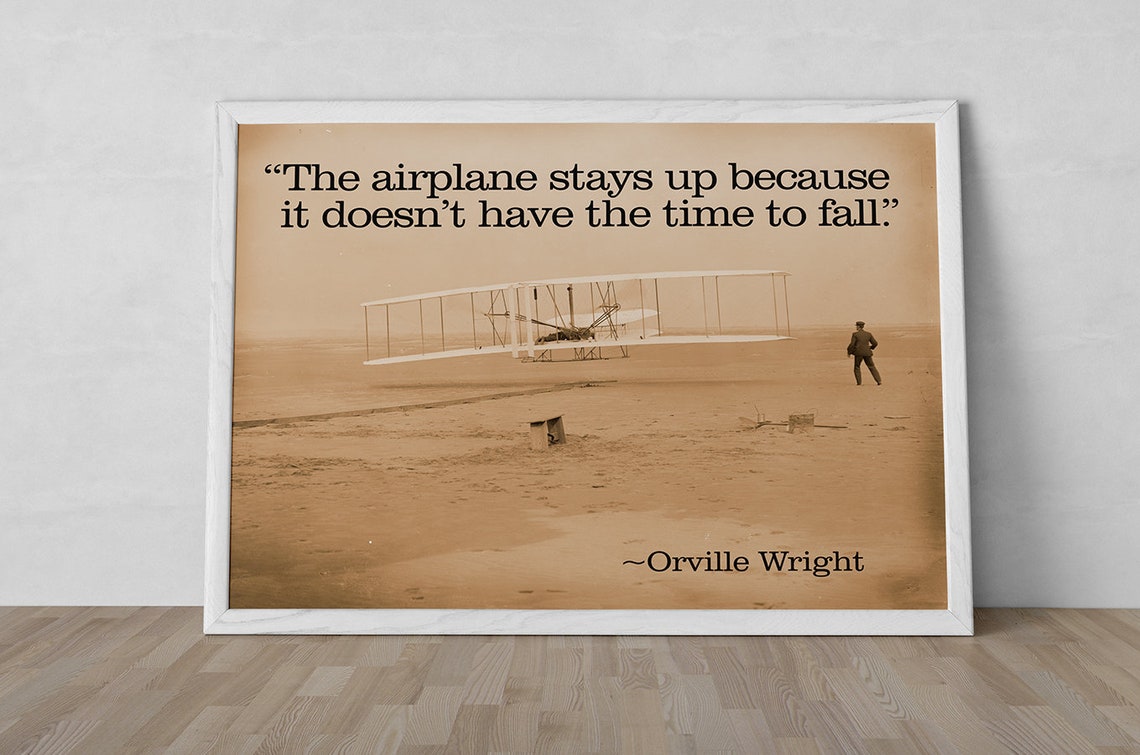Motivational Quote The Airplane Wright Brothers Etsy
