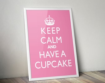 Kitchen Wall Hanging "Keep Calm And Have A Cupcake" Home Decor Art Print