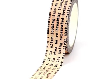 Vintage Typewriter English Washi Tape - 1 full roll